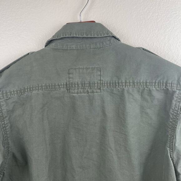 H&M Jacket Mens M Army Military Utility Indie Grunge Oversized Full Zip Khaki - Picture 3 of 14